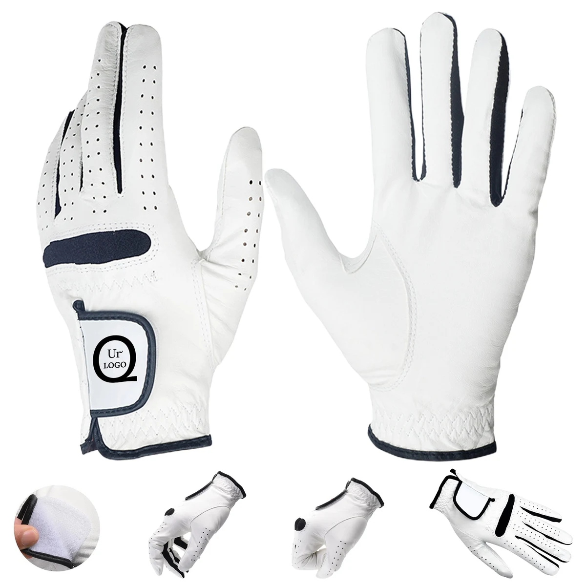 Men'S White Outdoor Non-Slip Golf Gloves 1