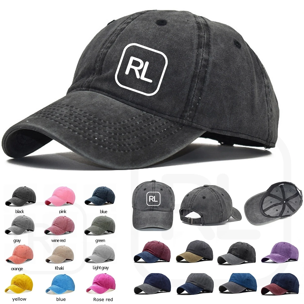Washed Denim Baseball Cap 1