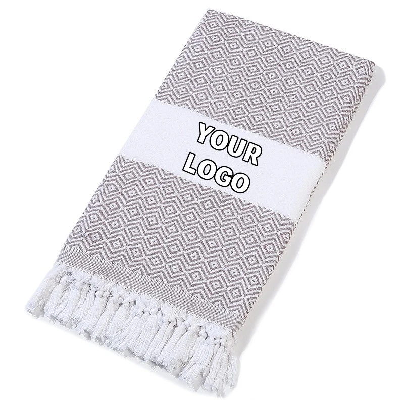 Custom Turkish Jacquard Beach Towel - 50'' x 60'' 1