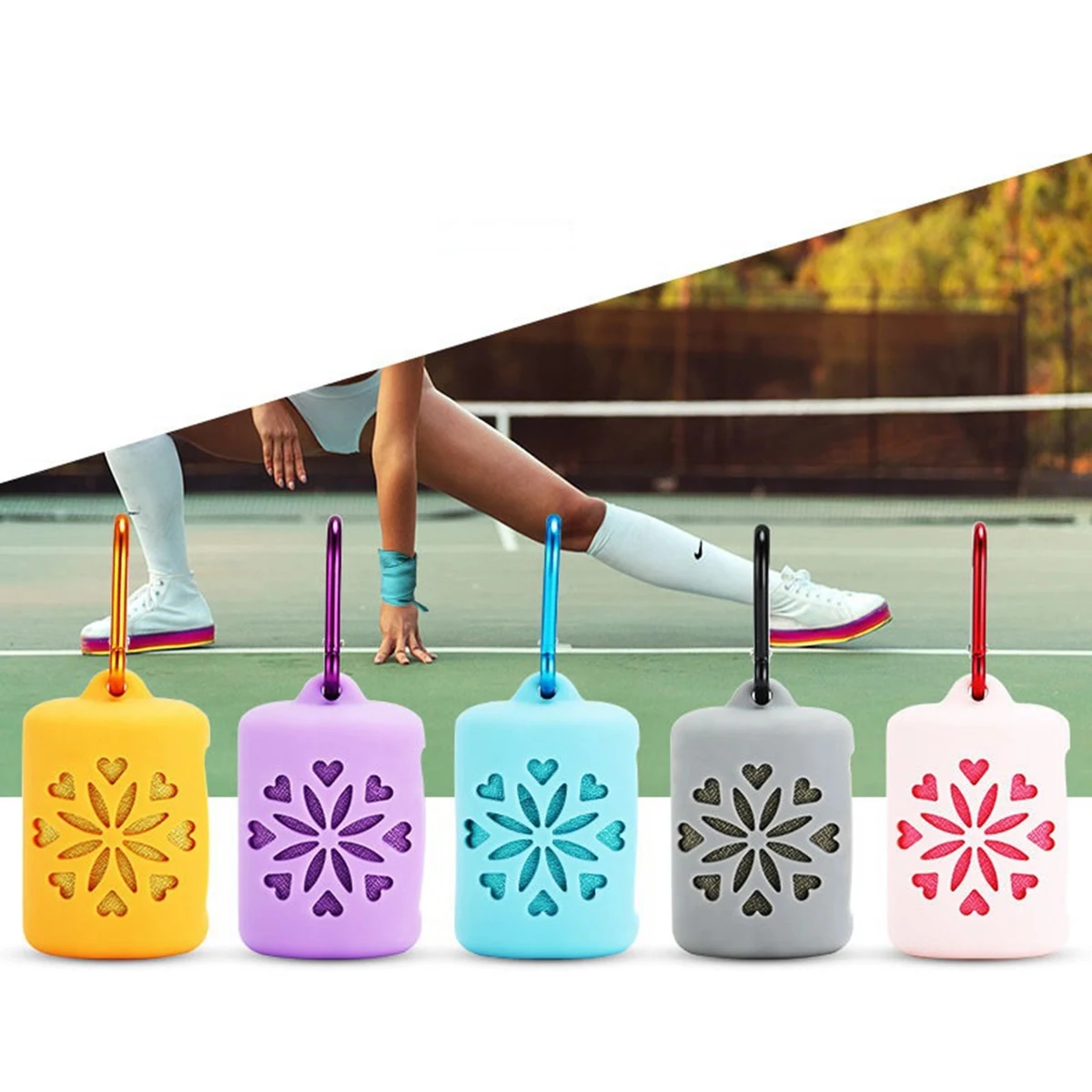 Sport Cooling Towel with Packing Silicone Bag and Hook 1