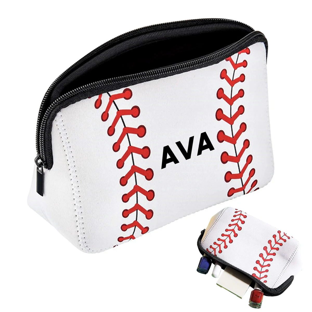 Neoprene Baseball Cosmetic Bag 1