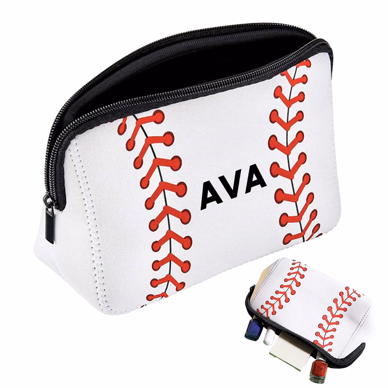 Neoprene Baseball Cosmetic Bag