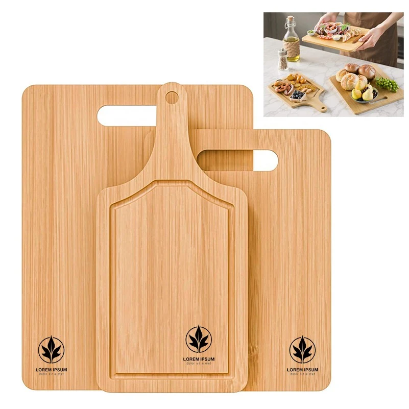 Bamboo Wooden Cutting Board Set of 3 Pizza Plate 1