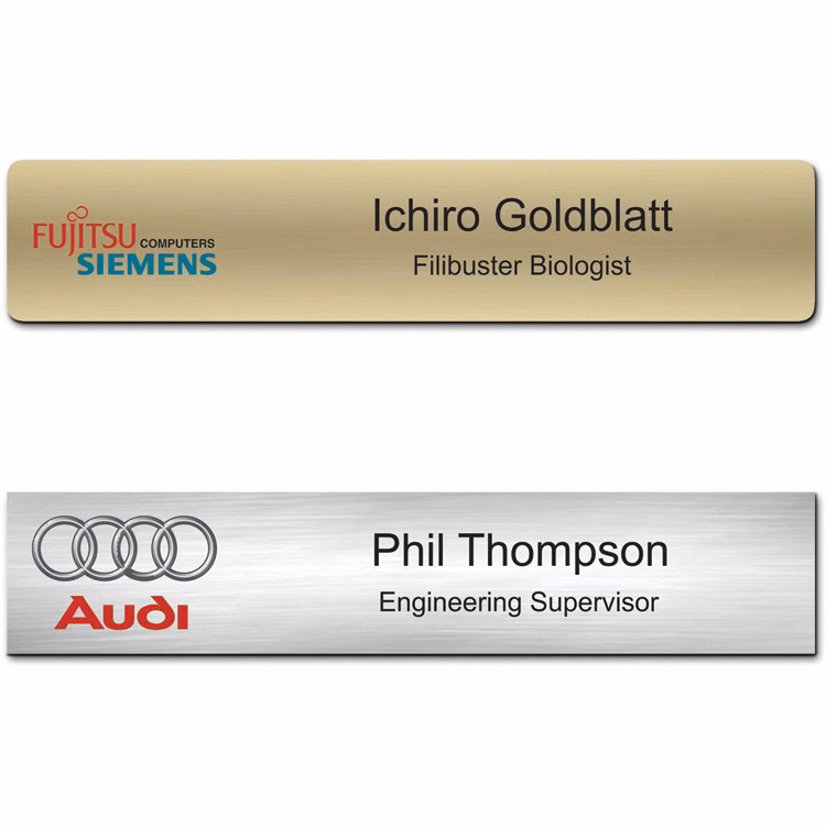 The Zeus full color metallic plastic name plate 2"x10"