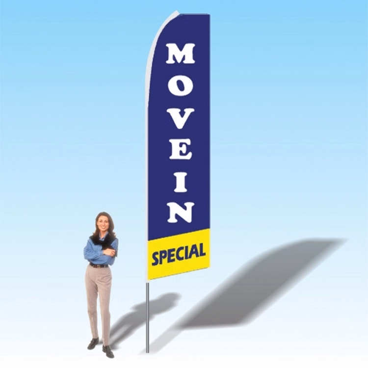15FT Move In Special Blue Advertising Banner Flag