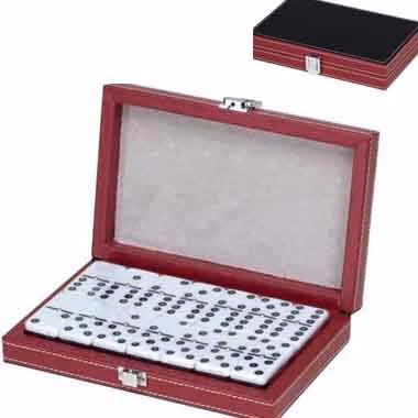 Double 6 in Black/Red Leatherette Case