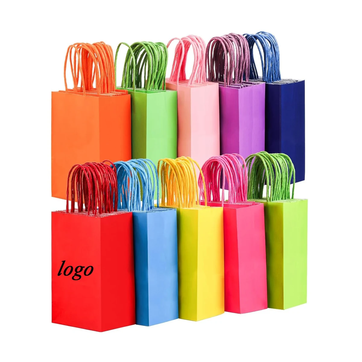 Colorful Kraft Paper Gift Bags 1