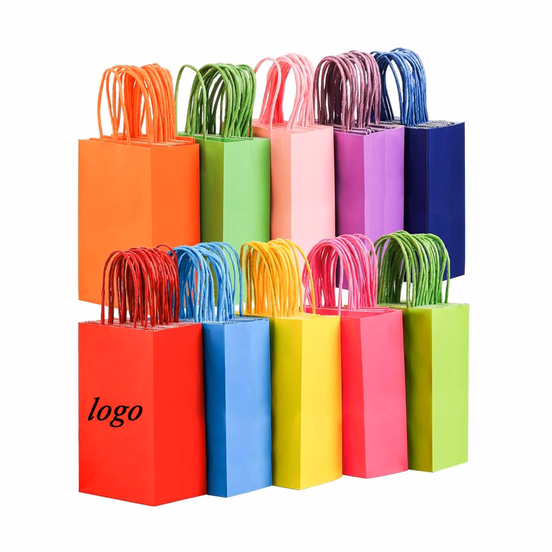 Colorful Kraft Paper Gift Bags