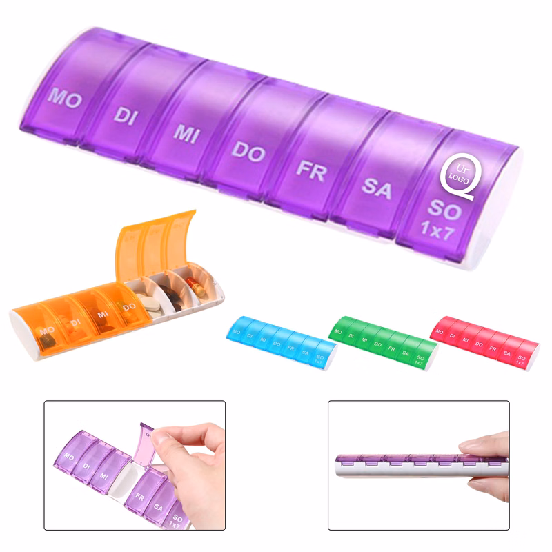 Colorful Weekly Pill Case W/7 Compartments