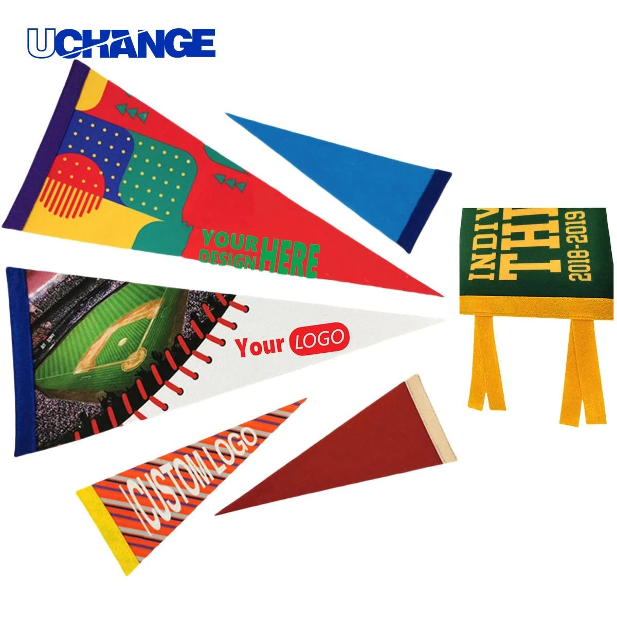 Full Color Triangle Felt Pennant Flag 1