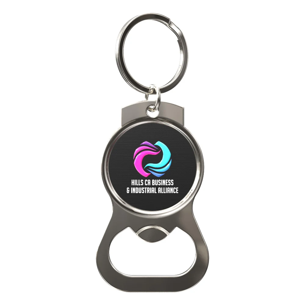 Vibraprint® Round Dog Tag Bottle Opener Key Tag 1