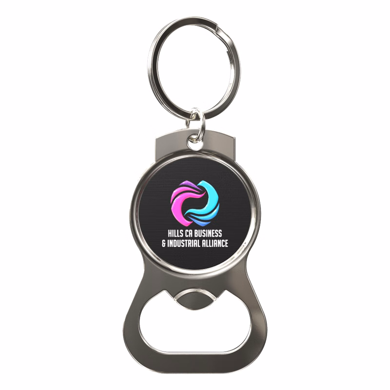 Vibraprint® Round Dog Tag Bottle Opener Key Tag