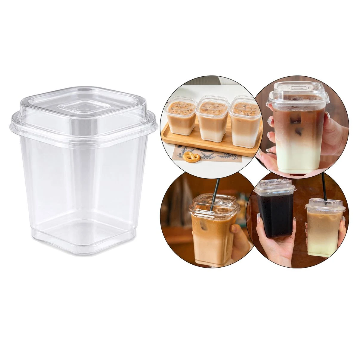 Clear PET Square Cold Drink Cup 1