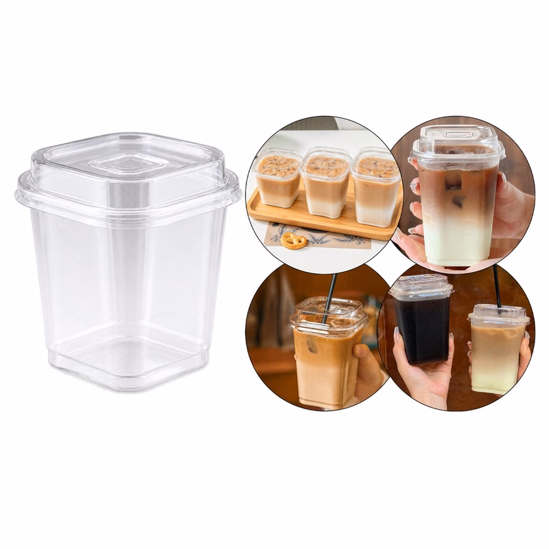 Clear PET Square Cold Drink Cup