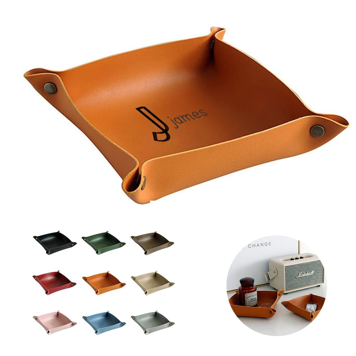 Creative Leather Tabletop Cosmetics Tray 1