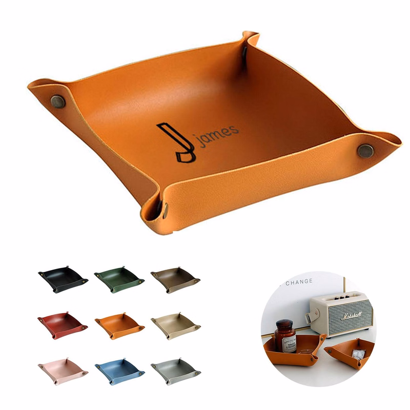 Creative Leather Tabletop Cosmetics Tray
