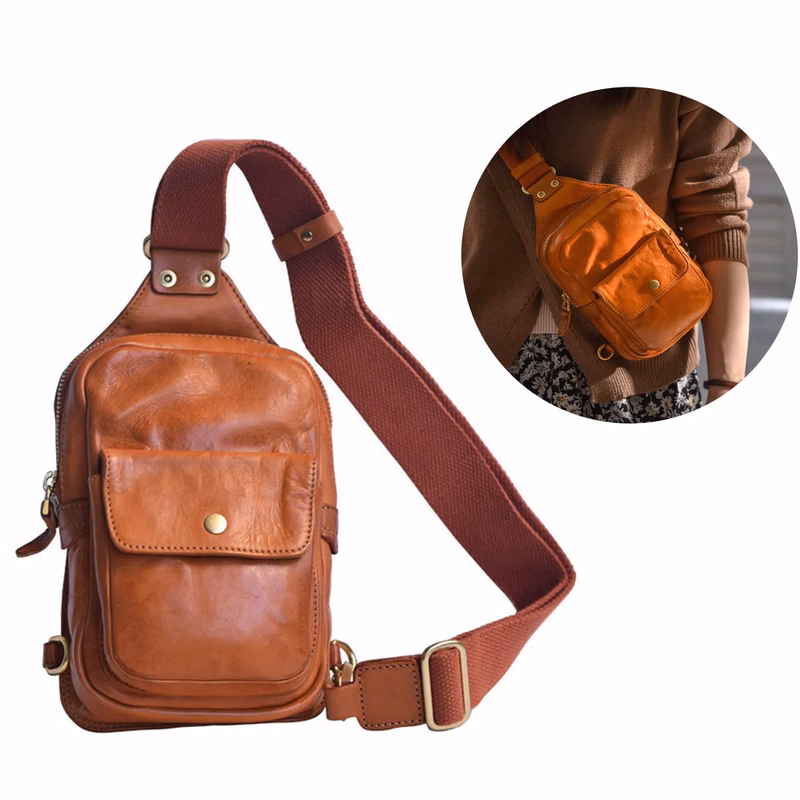 Genuine Leather Chest Bag