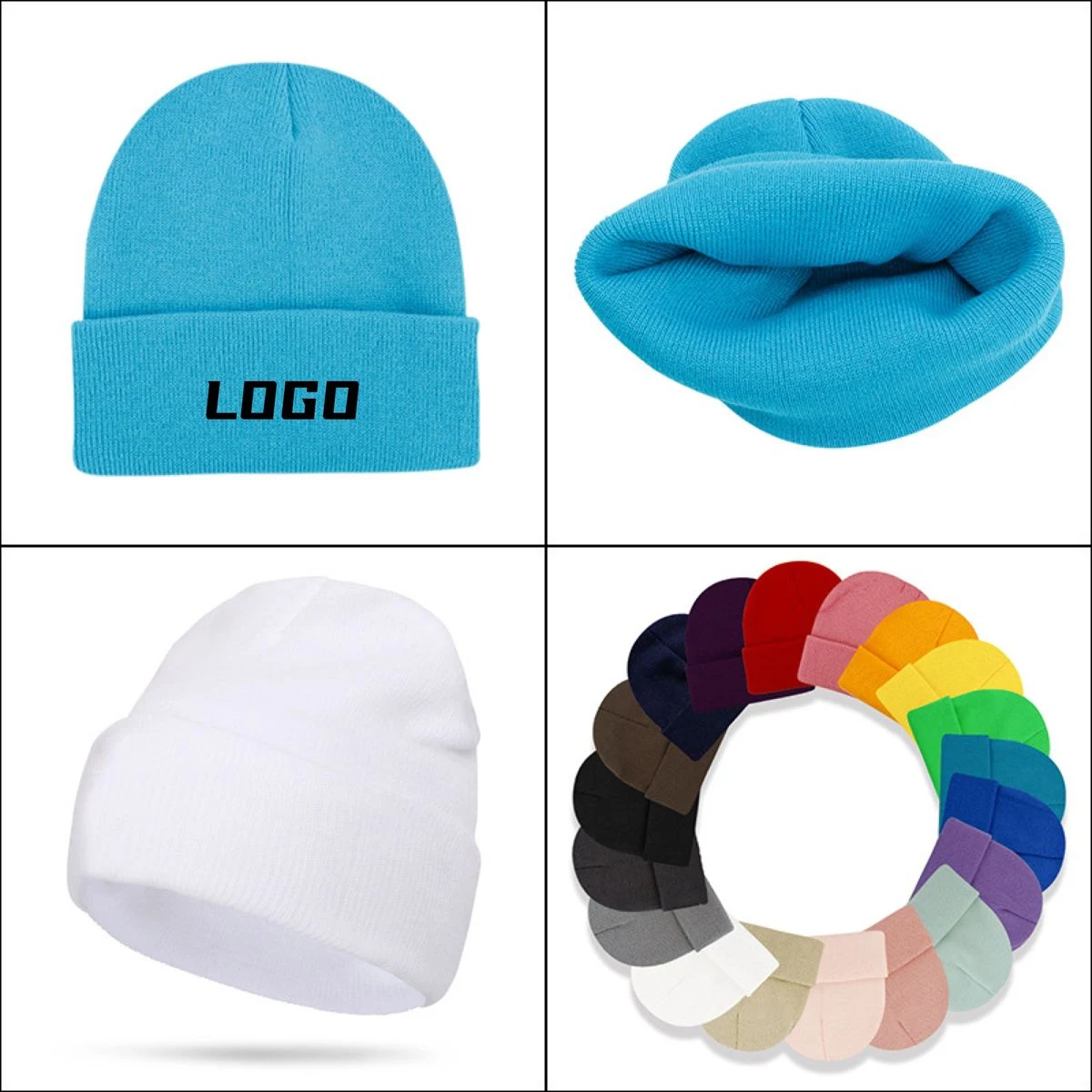 Custom Cuffed Acrylic Beanie Hat for Outdoor Sports 1