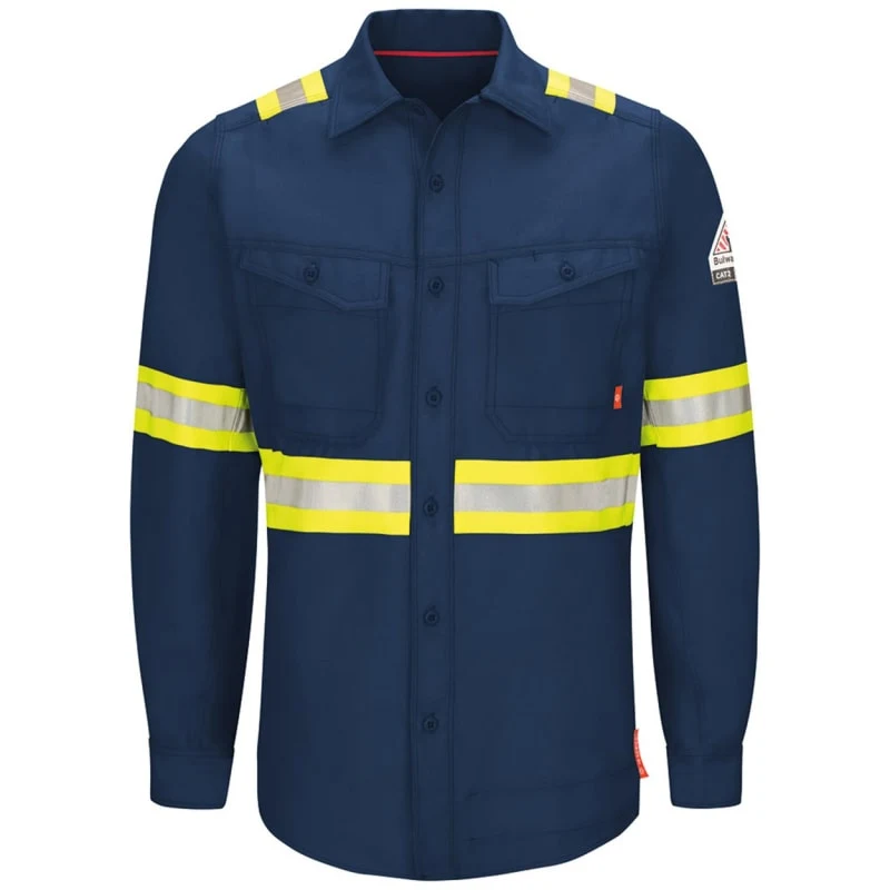 Bulwark Men's Tall IQ Series® Endurance Enhanced-Vis Work Shirt - QS40ET 1