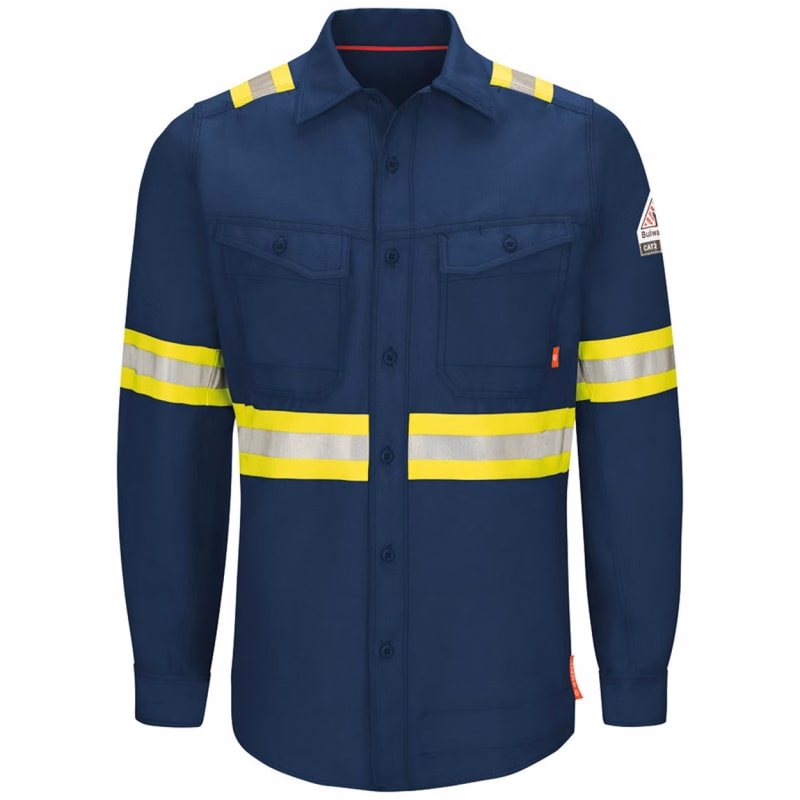 Bulwark Men's Tall IQ Series® Endurance Enhanced-Vis Work Shirt - QS40ET