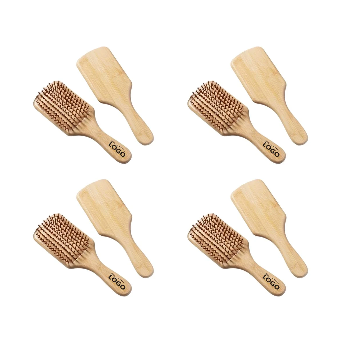 Bamboo Rubber Cushion Unisex Hairbrush 1