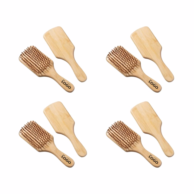 Bamboo Rubber Cushion Unisex Hairbrush