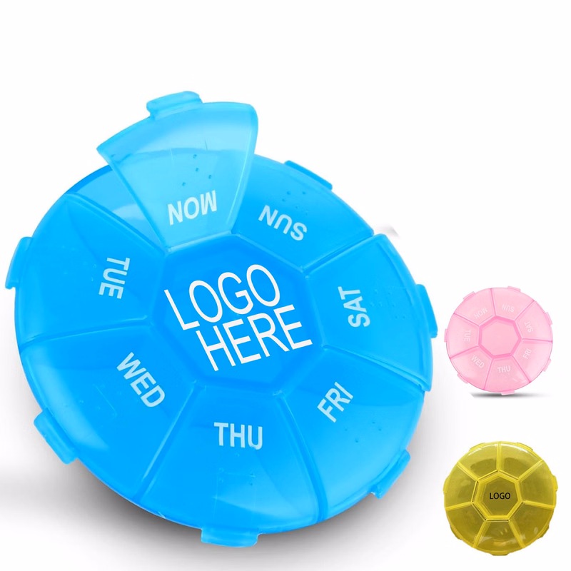Round Travel Weekly Pill Box