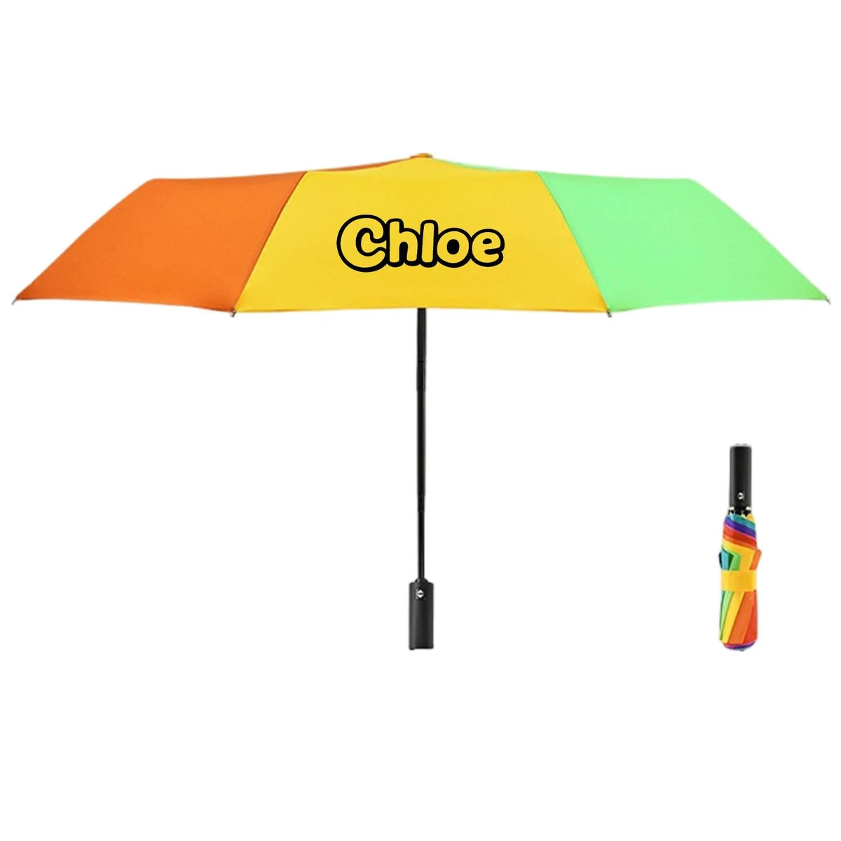 Automatic Windproof Folding Rainbow Umbrella 1