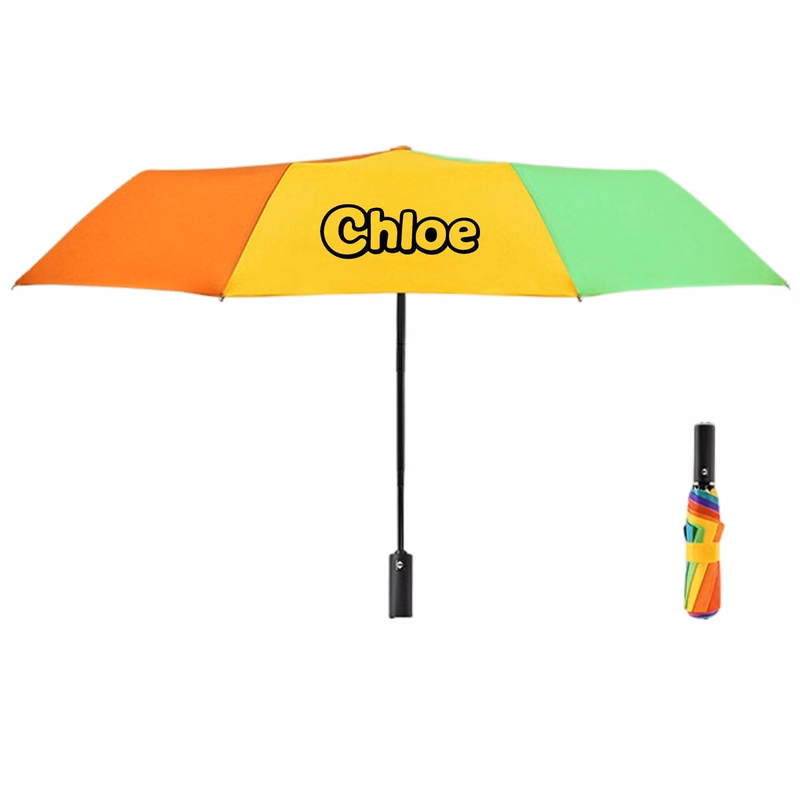 Automatic Windproof Folding Rainbow Umbrella