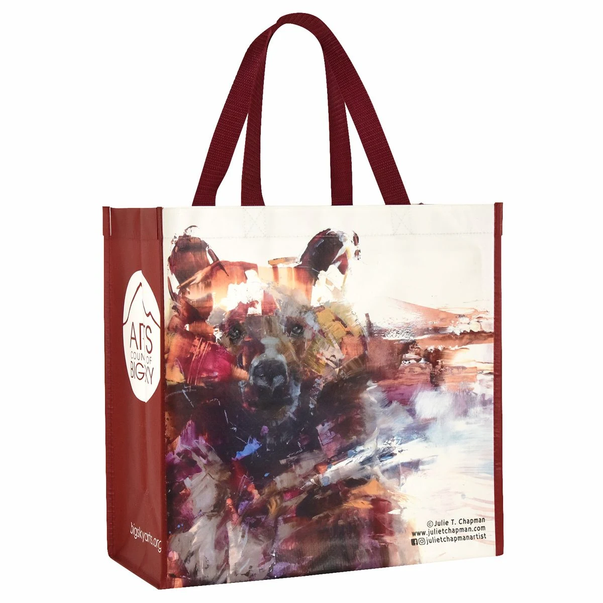 Custom Full-Color 145g Laminated Woven PP Tote Bag 14.3"x14.3"x7" 1
