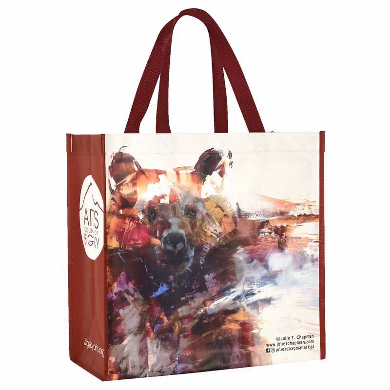 Custom Full-Color 145g Laminated Woven PP Tote Bag 14.3"x14.3"x7"
