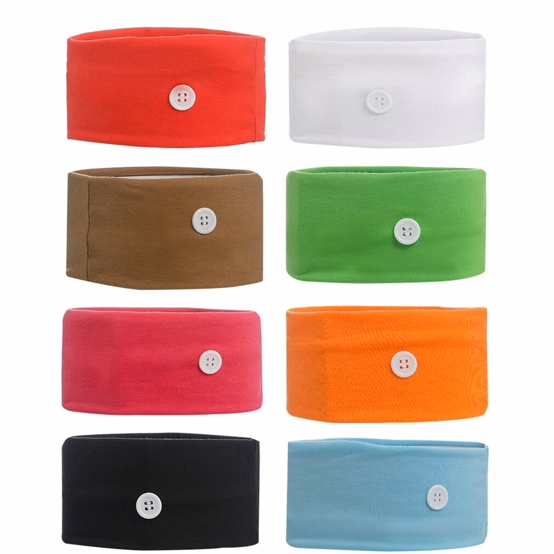 Polyester Spandex Button Headband - Mask Holder