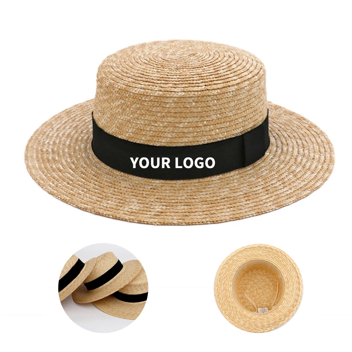 Wide Brim Straw Fedora With Ribbon Band 1