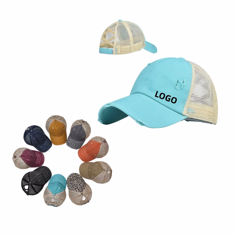 Cotton Polyester High Low Ponytail Hat