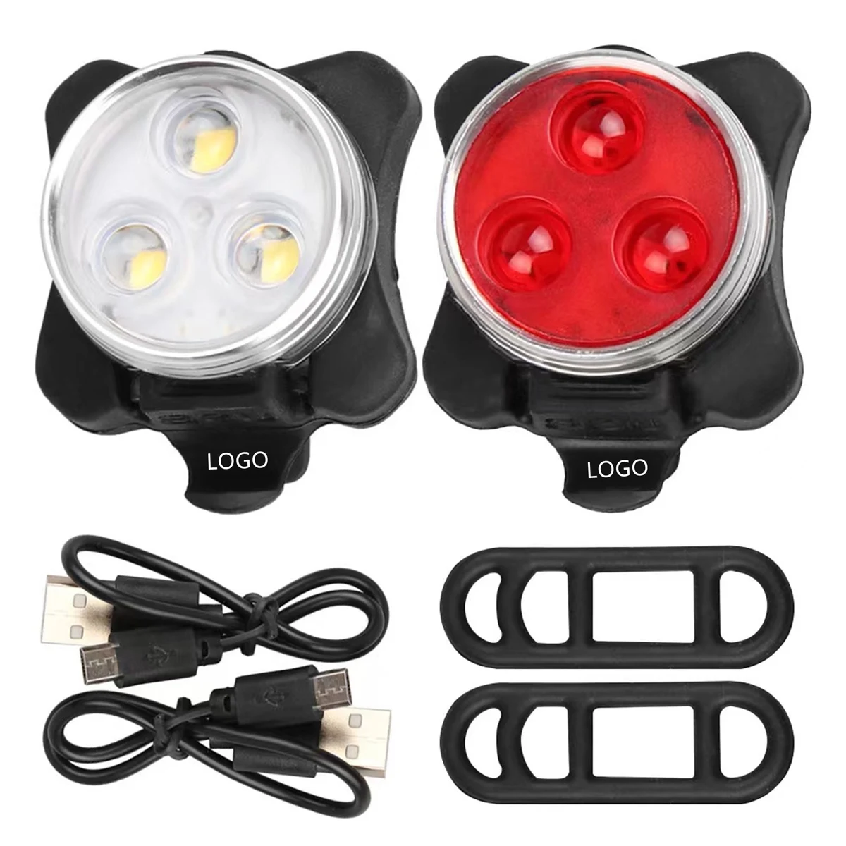 2 Pack LED Rechargeable Front Bike Lights Set 1