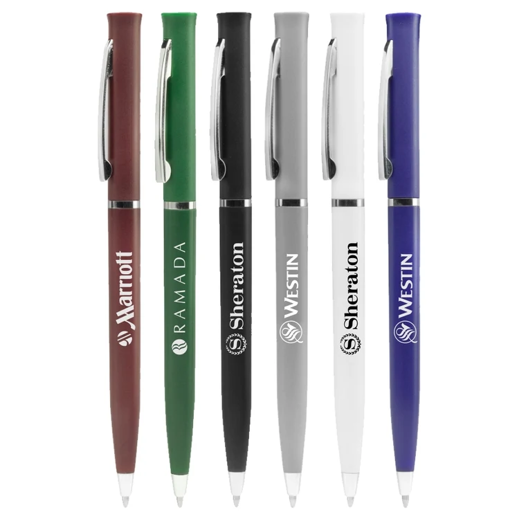 Hotel Desk Twist Pen - Silver Trim 1
