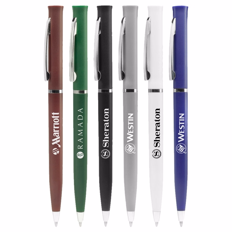 Hotel Desk Twist Pen - Silver Trim