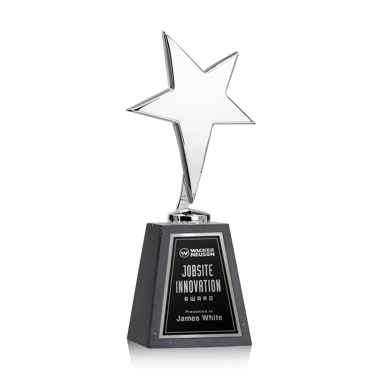 Tuscany Chrome Star on Tall Marble Base - Black 1