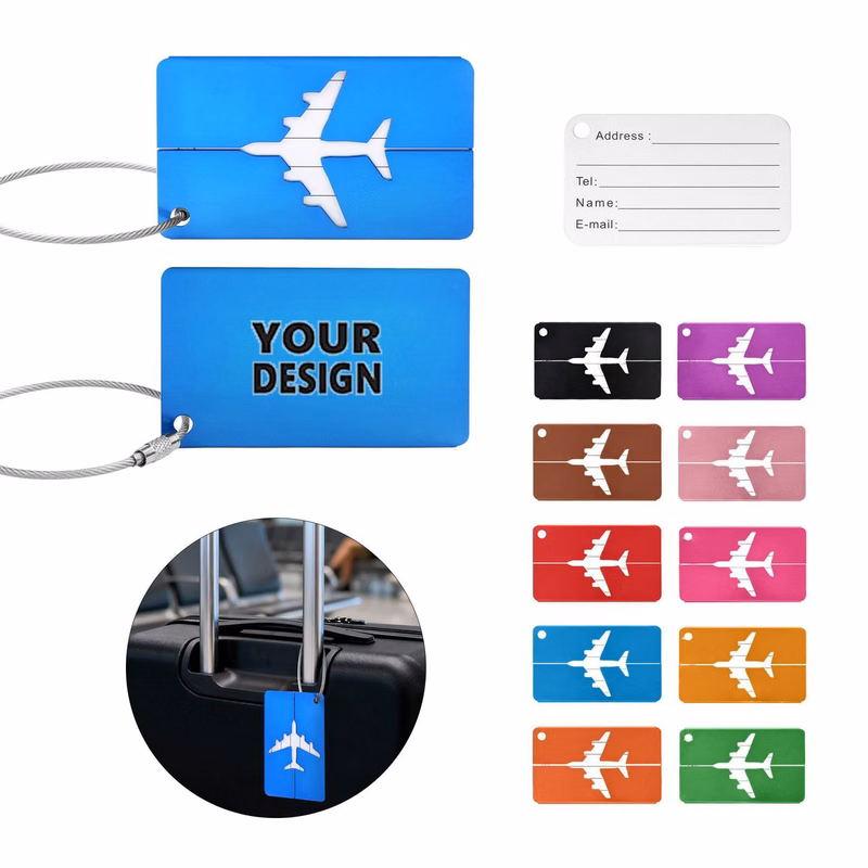 Airplane Aluminum Luggage Tag