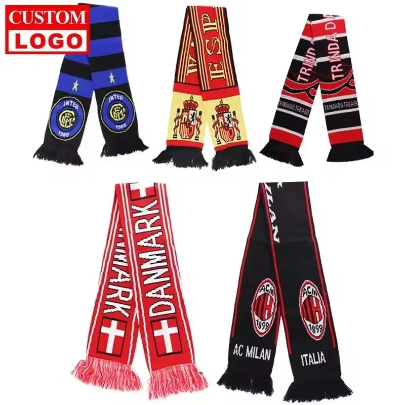Acrylic Knitted Stadium Sports Scarf With Fringe 1