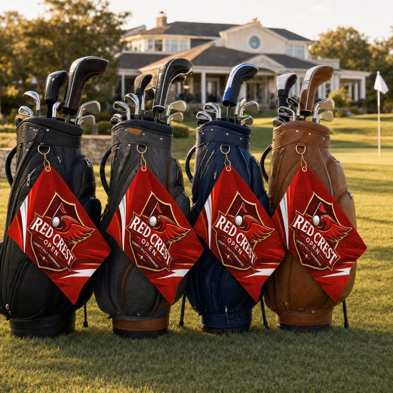 72 Hr Fast Ship - Microfiber Suede Golf Towel, 12x18, Nofold Grommet and Hook, Sublimated 2 sides
