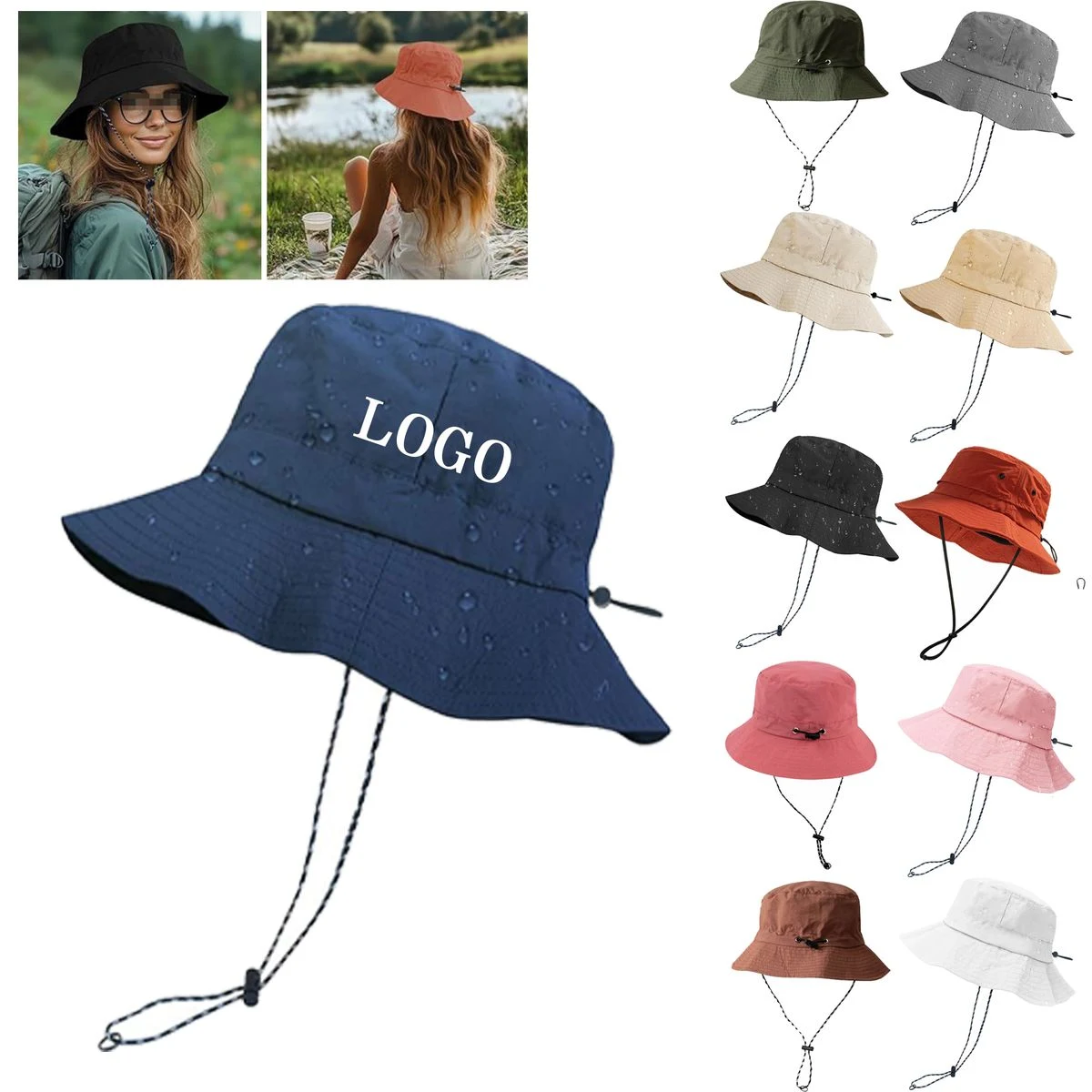 Detachable Quick Dry Waterproof Sun Bucket Hat 1