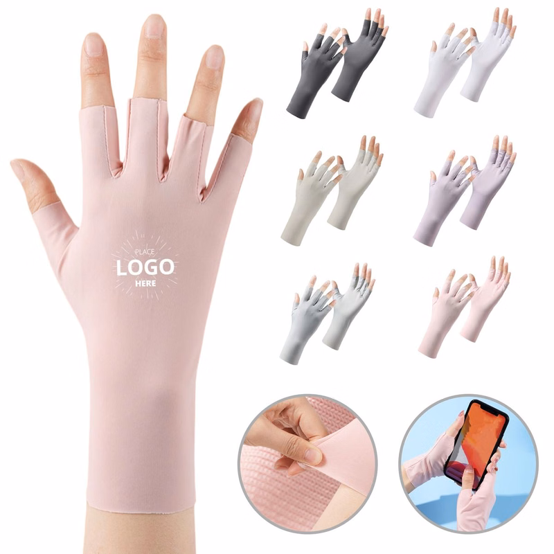 Ice Silk Half-Finger Gloves for Summer Use
