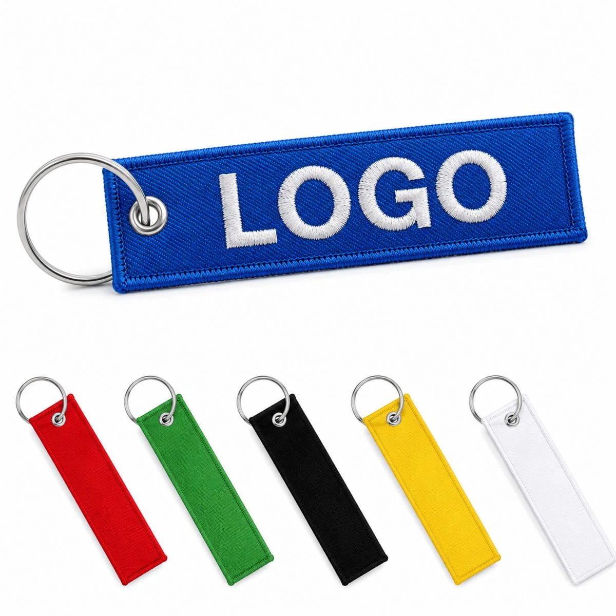 Polyester Webbing Keychain With Woven Label 1