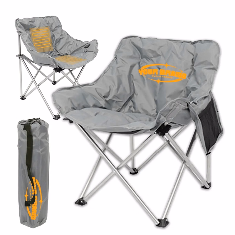 USB Heated Folding Camping Lawn Moon Chairs with Cushioned