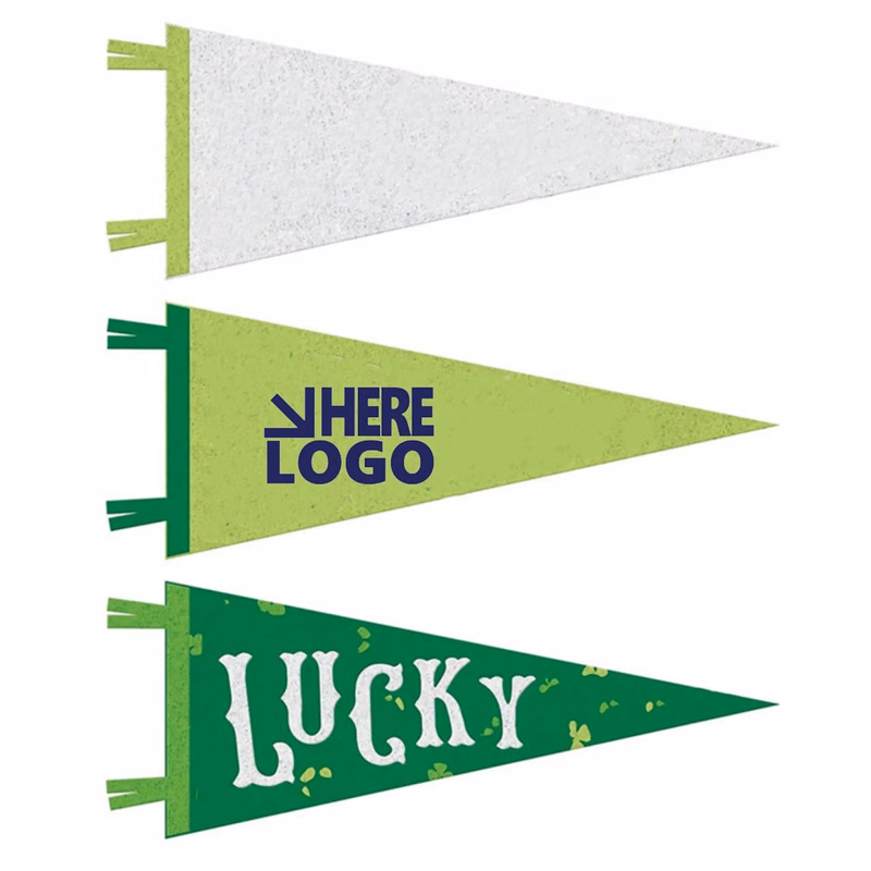 Double Side Full Color Triangle Felt Pennat Flags