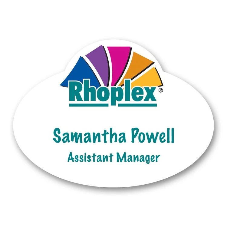 Full Color Name Badge w/ Personalization (2.125"X2.875") Oval With Oval Bump 1