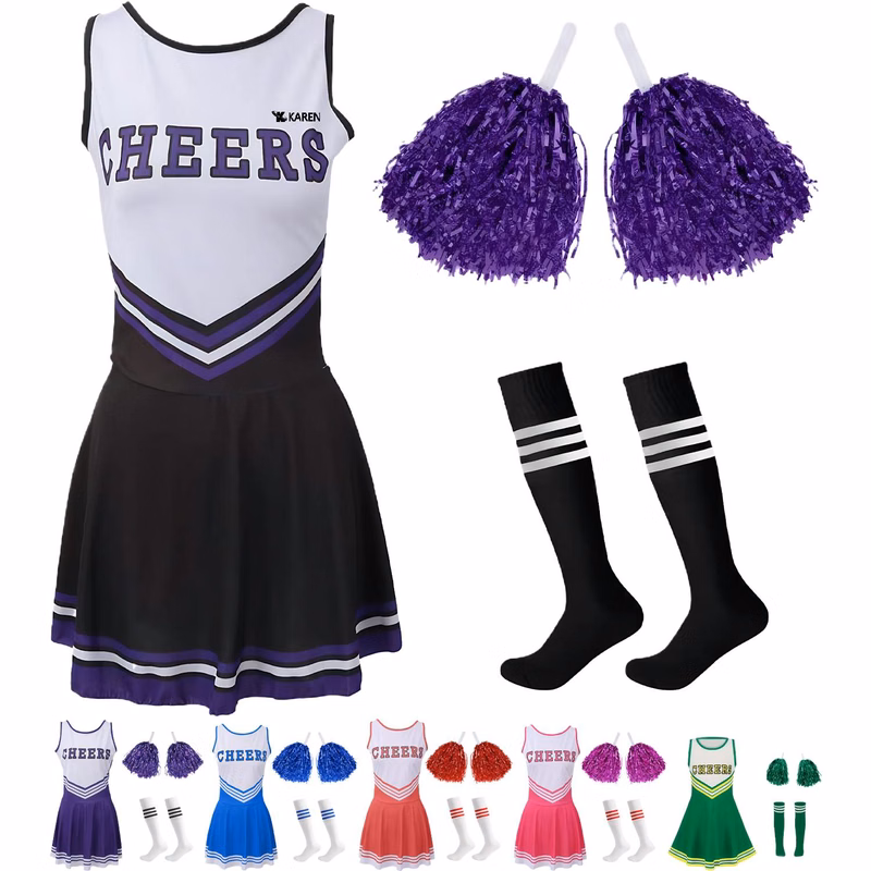 3PCS Cheerleader Performance Costume Set