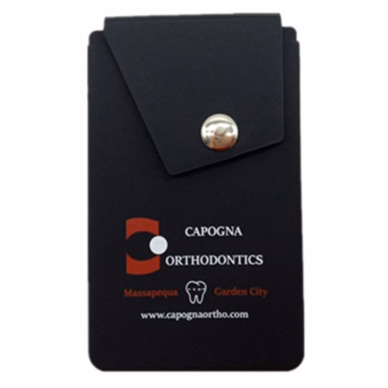 Silicone Phone Wallet Stand With Button Pocket