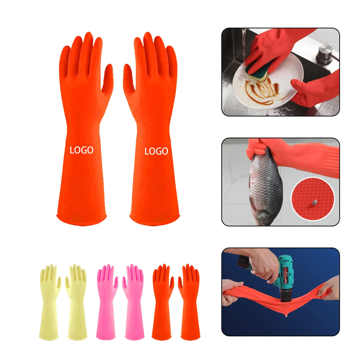 Long Cuff Rubber Gloves 1